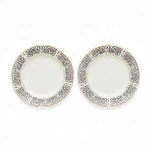 Vintage Royal Wentworth Ambassador 8692 Fine China Dinner Plates Set of 2 Black